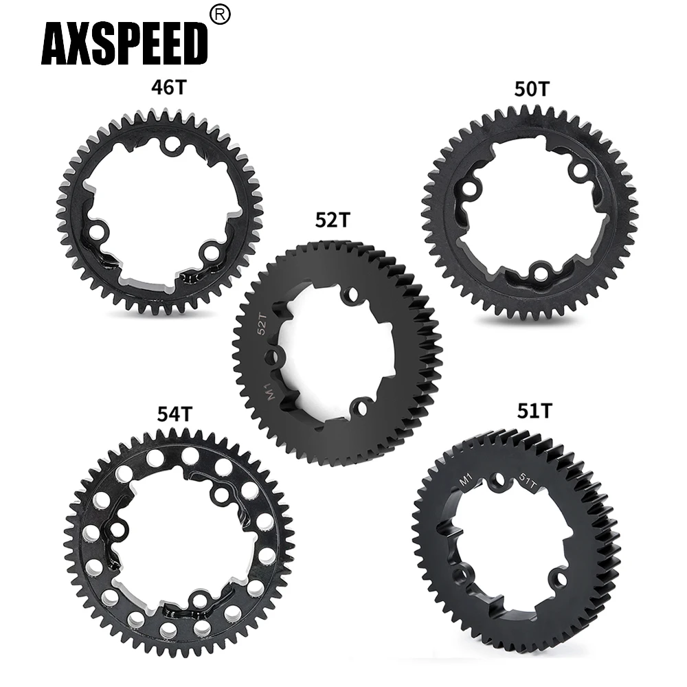 AXSPEED Steel M1 цилиндрическая шестерня 46T/50T/51T//52T/54T для X-Maxx 1/5 E-REVO 2.0 VXL 86086-4 1/8 RC Car Monster Truck