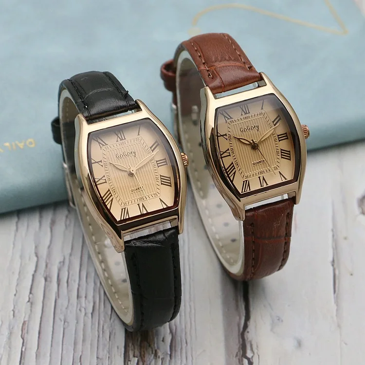 

Retro Brown Women Watches Qualities Small Ladies Wristwatches Vintage Leather Bracelet Watch Fashion Montres Femmes