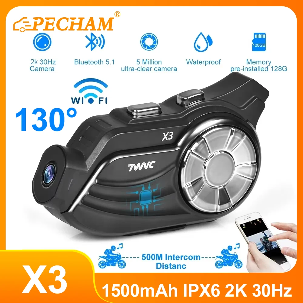 Мотоциклетный видеорегистратор X2 шлем с функцией Hands-Free запись видео высокой