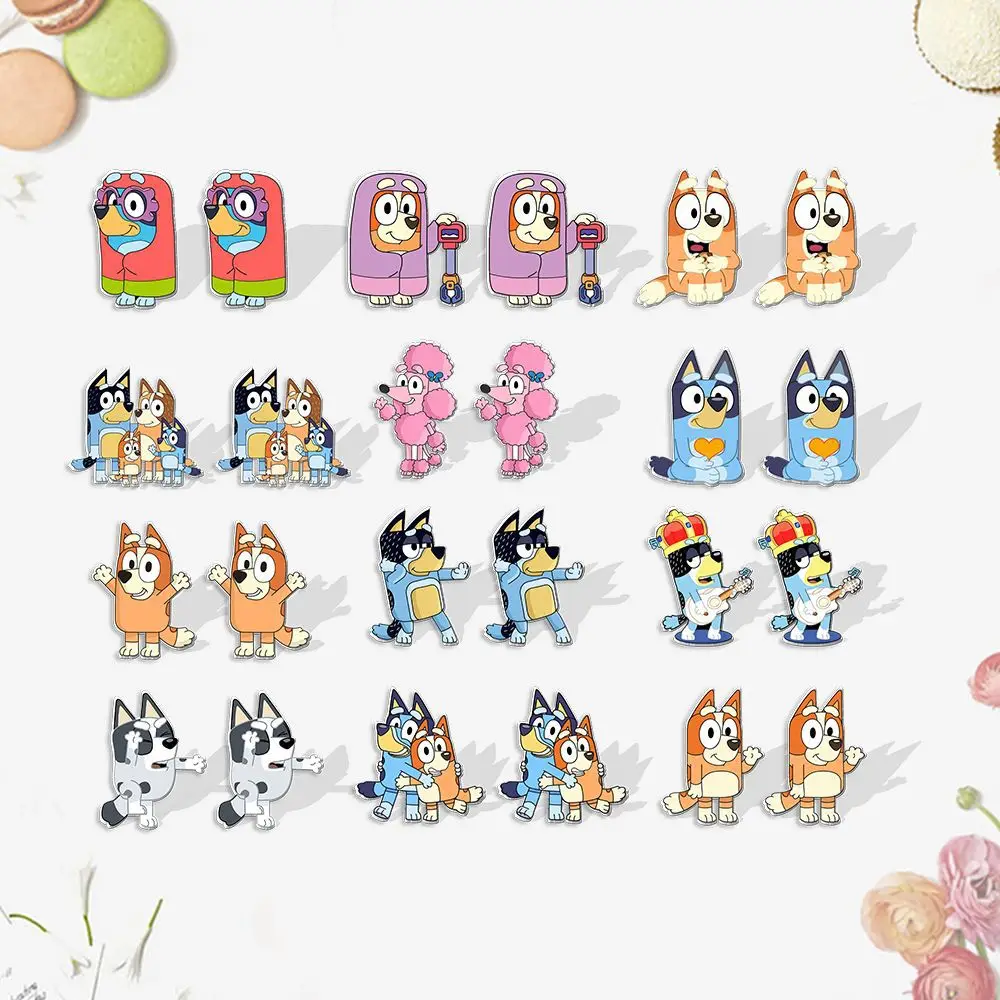 

2023 Blueyes Anime Figure Periphery Earrings New Blue Dog Cute Cartoon Girl Accessory Earring Jewelry Gift
