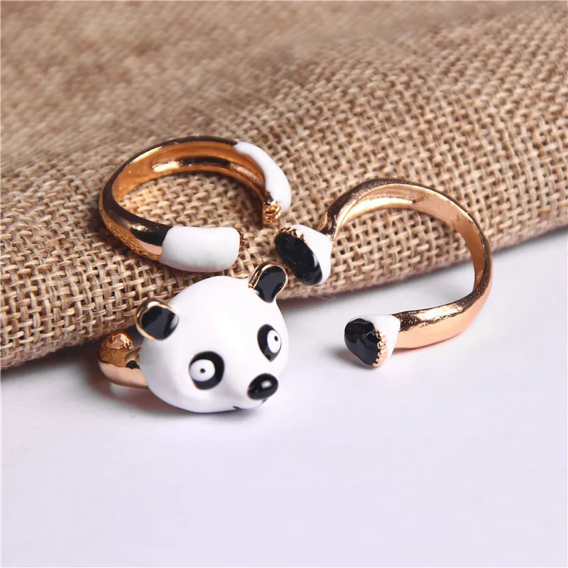 

Combination Ring Fashion Creative Cute Panda Ring Detachable Chinese Style Jewelry Combination Set Ring