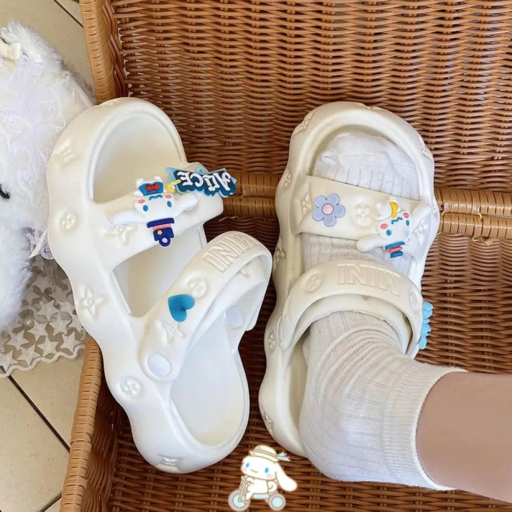 

Cartoon Sanrio Cinnamoroll Thick Base Slippers Women Summer Eva New Fashion Print Cute Antiskid Beach Sandals Student Home Shoes