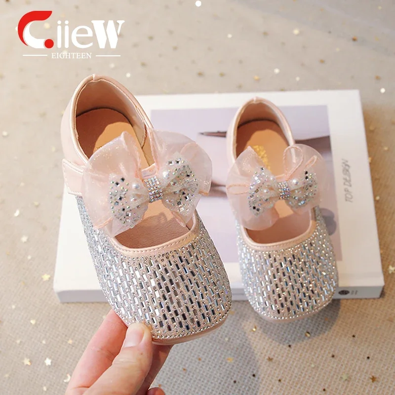 

Size 22-31 Girls Bow Shoes Elegant Flat Sandals Bow Tie Sweet Dress Shoes Comfortable Kids Shoes for Girl chaussure fille