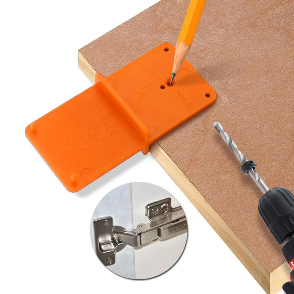 

Portable Hinge Hole Drilling Guide 35mm 40mm ABS Plastic Hing Installation Jig Door Cabinet Hinge Hole Locator Woodworking Tools