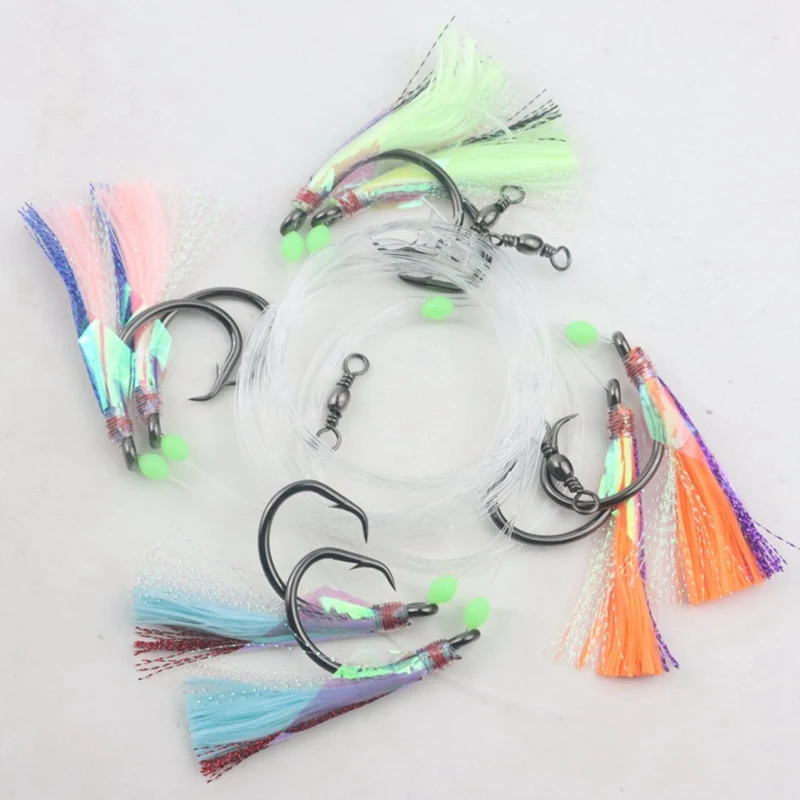 ГОРЯЧАЯ ПРОДАЖА Sabiki-Rigs 8/0 приманки светящиеся рыболовные бусины