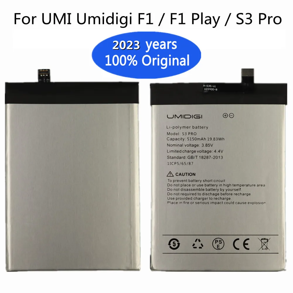 

2023 years New Battery For UMI Umidigi F1 F1 Play S3 Pro Original Battery 5150mAh Hight Capacity 3.85V Replacement Batteries