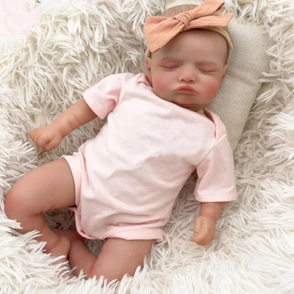 Фото 18-дюймовая 45-сантиметровая кукла Sleeping Baby Rosalie Reborn, хлопковое тело или полностью виниловое тело для новорожденных девочек с видимыми венами №2