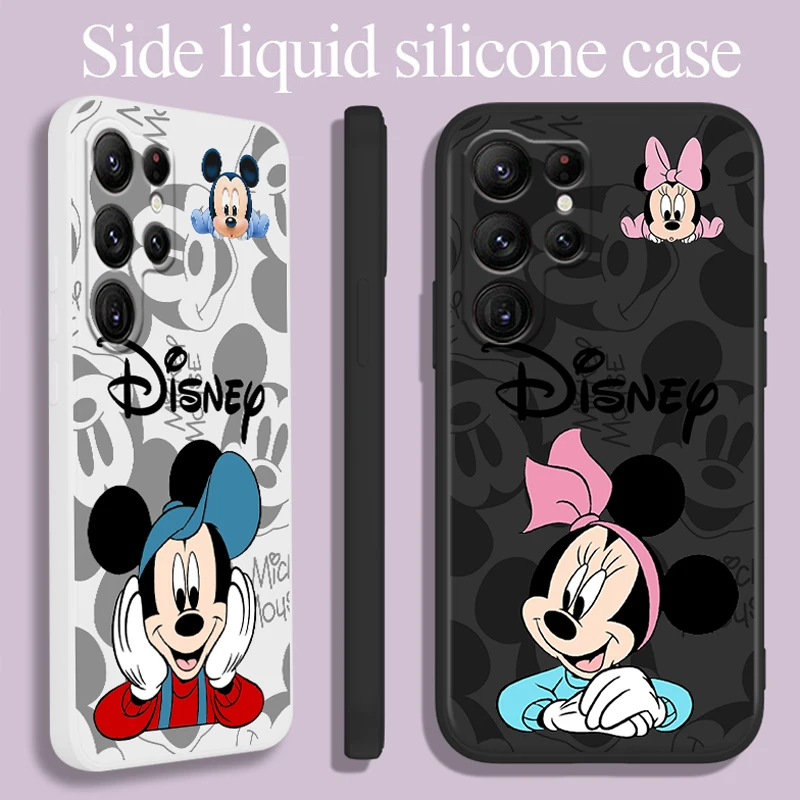 

Liquid Rope Phone Case For Samsung S23 S22 S21 S20 FE S10 Plus Lite Ultra 5G Cover Shell Animation Mickey Minnie Baby Cover Capa