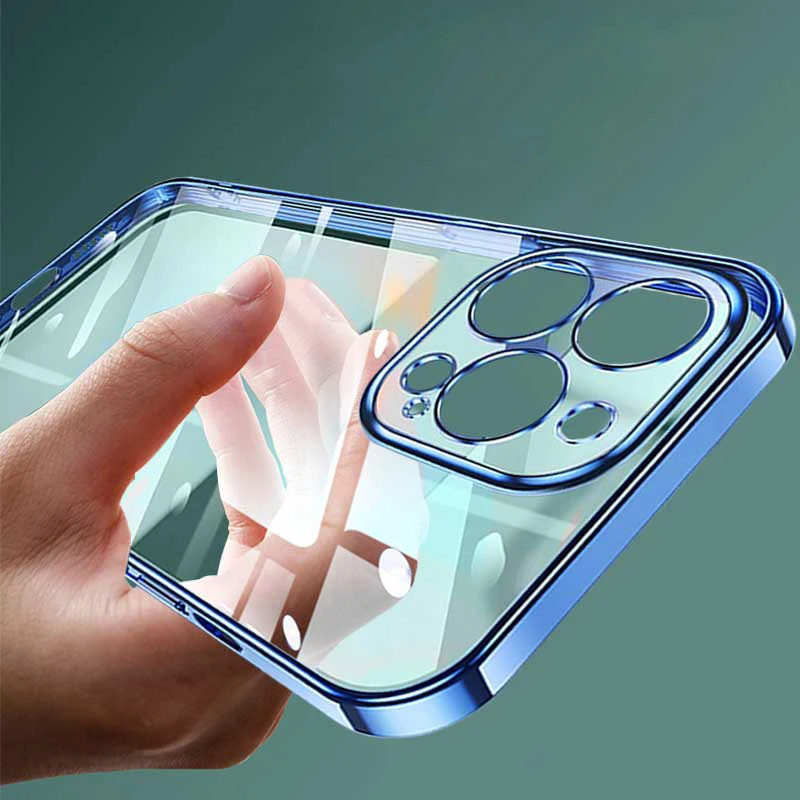 Роскошный прозрачный чехол с квадратной рамкой для телефона iPhone 11 12 13 Pro Max Mini XS X XR