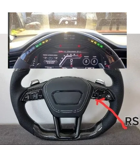 Пользовательское обновление для Audi RS/S Series Универсальный A3 A4 B9 A5 A7 A8 RS3 RS4 RS5 S3 S4 S5 Q3 Q5 Q7 Светодиодный руль из углеродного волокна