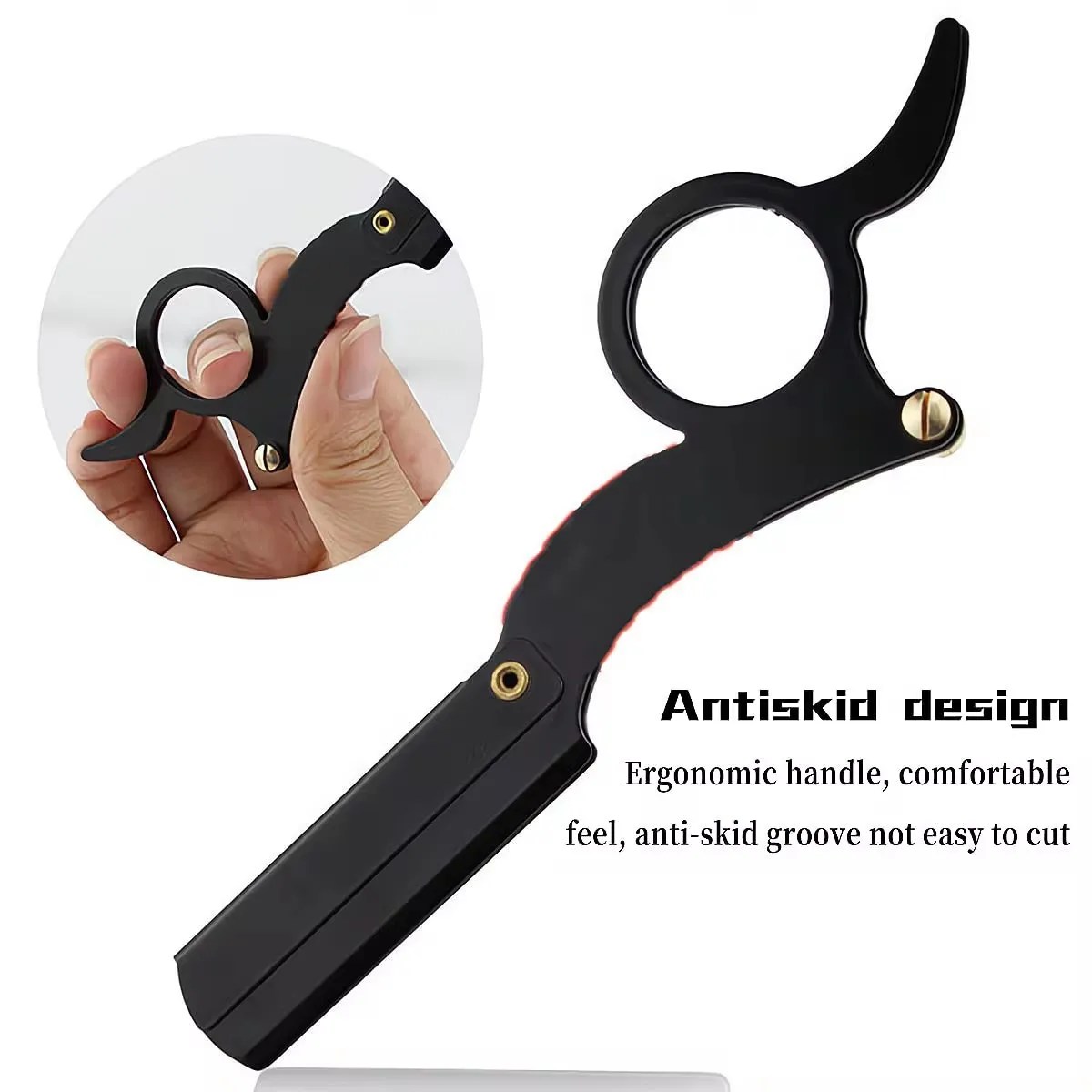 Профессиональный Набор Ручных Бритв 1 + 10 Лезвий Прямой Край Острая