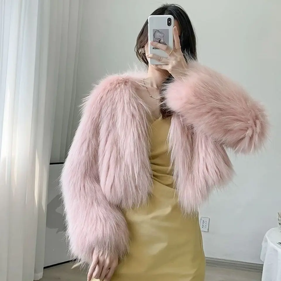 Новинка 2024 женское меховое пальто на осень и зиму куртка ультракороткая длинная