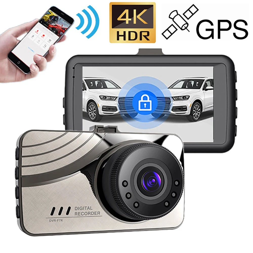 

4K Автомобильный видеорегистратор WiFi GPS видеорегистратор заднего вида Автомобильная Камера 2160P привод видеорегистратор ночное видение Авто черный ящик автомобильные аксессуары