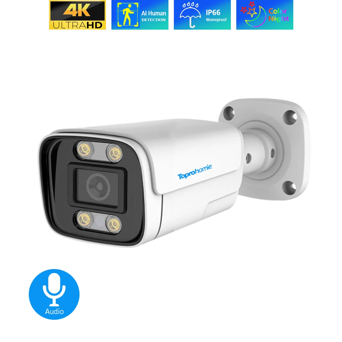 

Водонепроницаемая IP-камера TOPROHOMIE H.265 4K с ночным видением