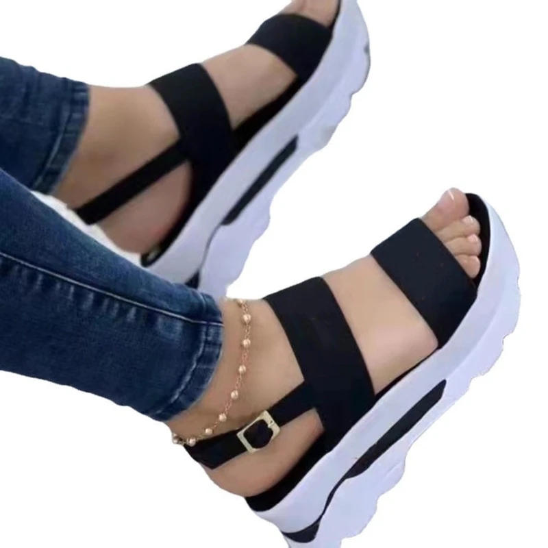 Classics Women Sandals Solid Color Sandals Summer Shoes for Women Wedge Sandal Platform Sandalias Mujer Wedges Shoes Female