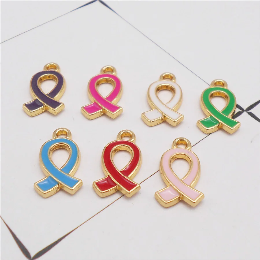 

14PCS Small Enamel Ribbon Charms Mix Colors Alloy Scarf Pendant Keychain Necklace Earrings Bracelet Jewelry Accessory