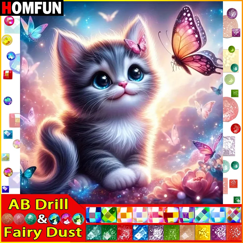 Алмазная живопись HOMFUN с феями пыли AB полное квадратное/Круглое сверло 5D сделай