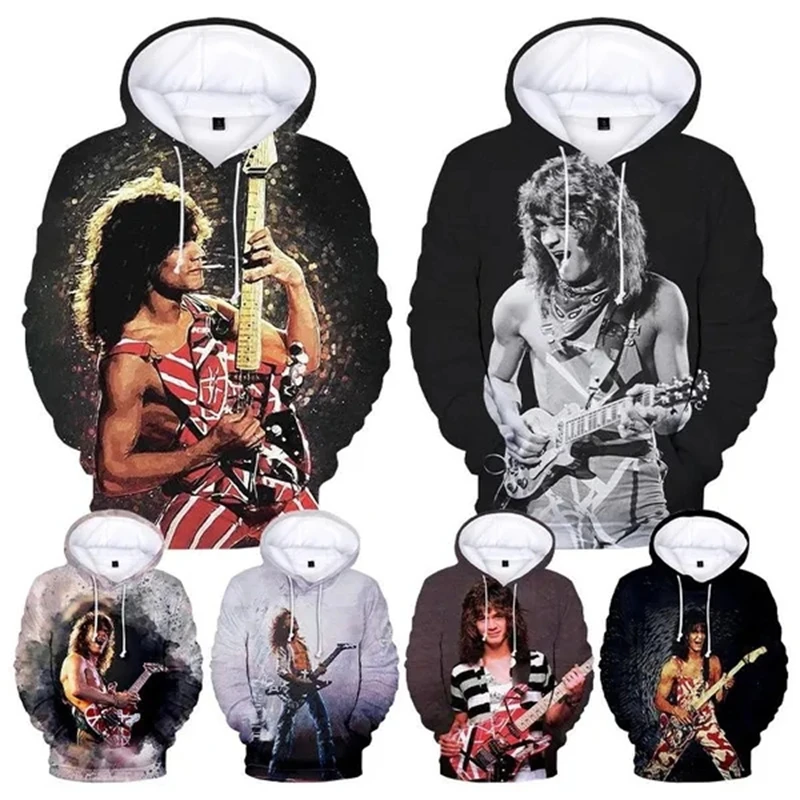

Толстовка Мужская/Женская с 3D-принтом, Модный Повседневный пуловер Эдди Ван Хален Band, уличная одежда в стиле Харадзюку, хип-хоп