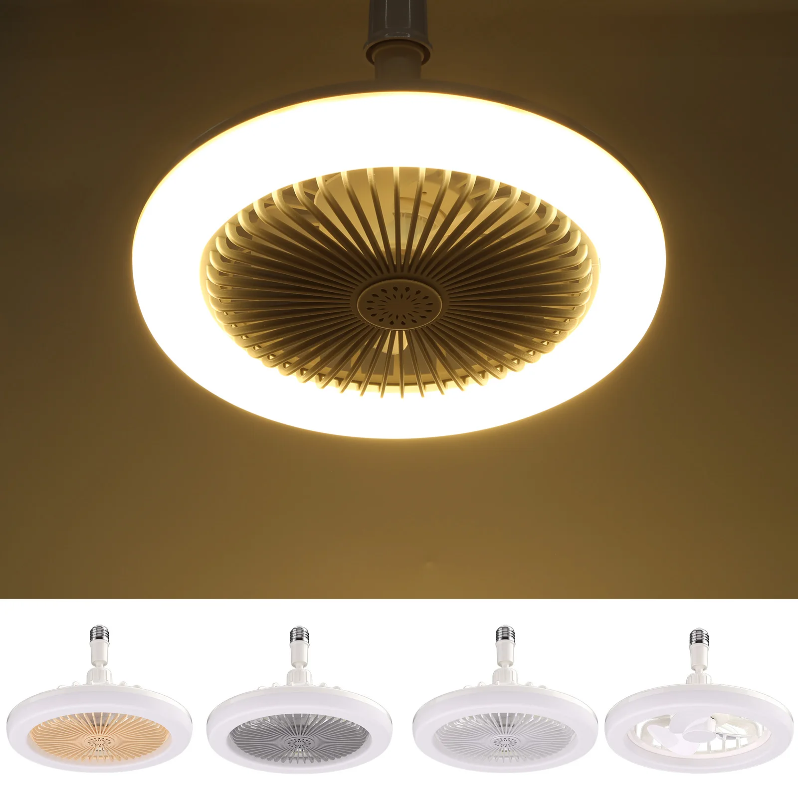 

Aromatherapy Fan Lamp Universal E27 Light Holder Hanging Fan Lamp with Remote Control Mute Dimmable Timing for Bedroom Dormitory