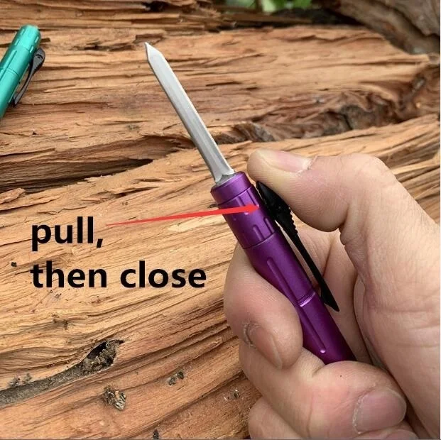 

Tactical Pen Top material multifunctional spring knife automatic knife aviation aluminum alloy camping multifunctional tool