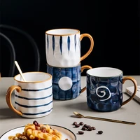 creative home ceramic milk coffee mugs with lid spoon porcelain tableware reusable travel tea water cups wine tumbler drinkware