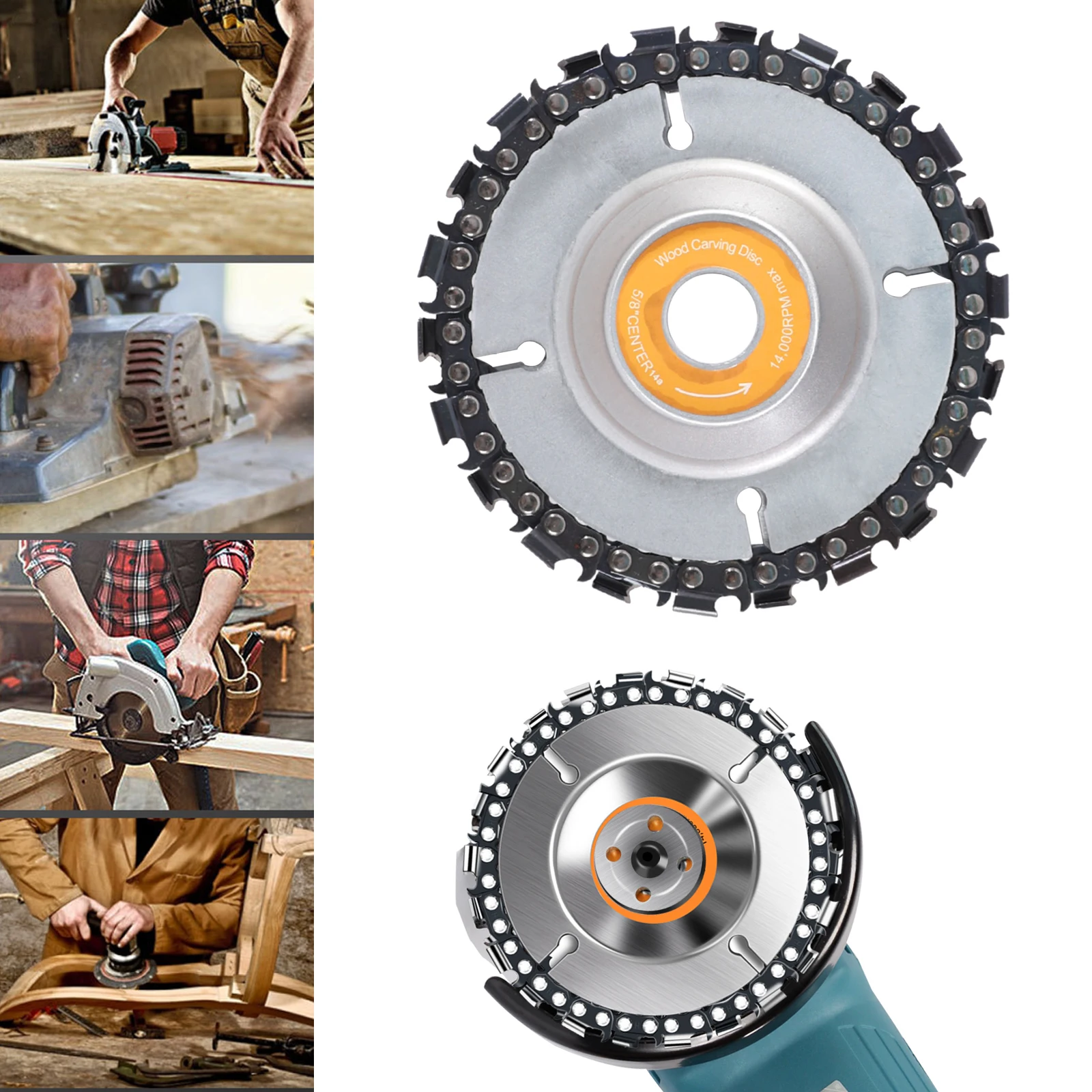 

4" Chainsaw Disc Blade Electric Grinder Cutting Carving Wood Plastic 22 Tooth Woodworking Cutting Blade Cutting Chain Disk