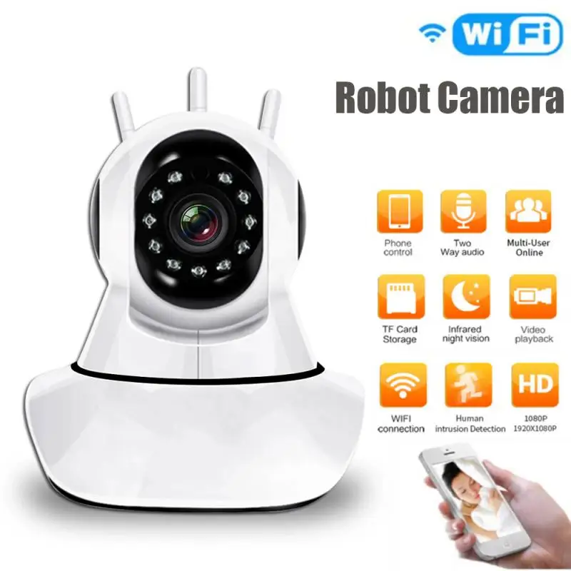 

Умный дом Wi-Fi 1080P камера IP Беспроводная 2.4 интернет-видеонаблюдение Двусторонняя аудиосвязь CCTV Домашний ребенок монитор фотокамера