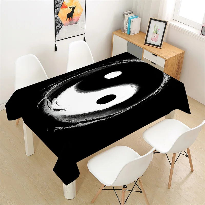 

Скатерть черно-белая прямоугольная с узором для пикника