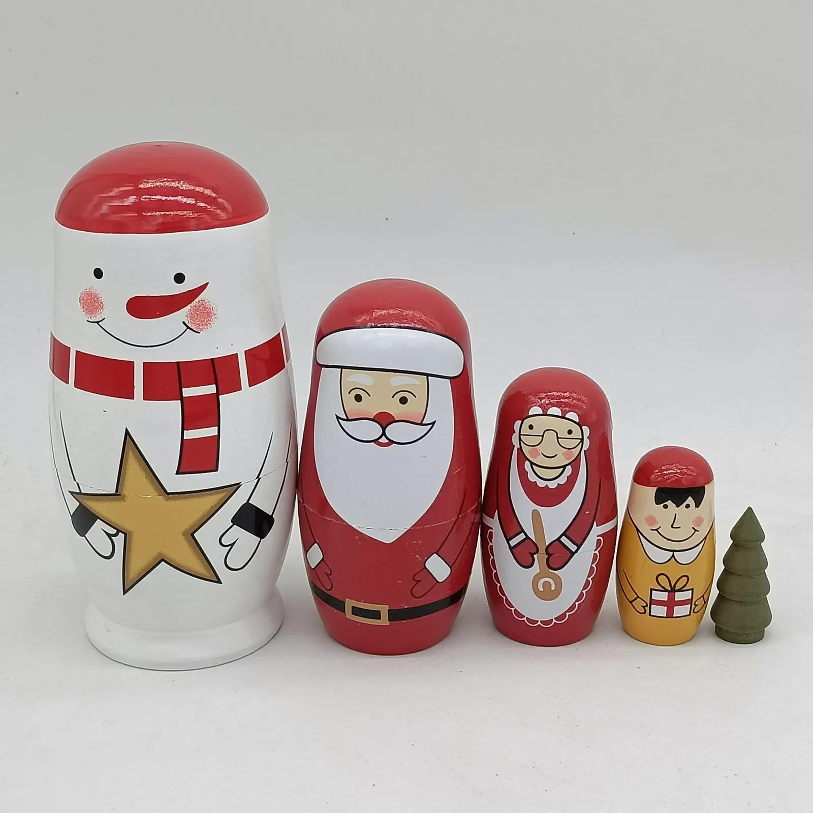 

5x Russian Nesting Dolls Christmas Wood Crafts Girls Kids Birthday Gifts