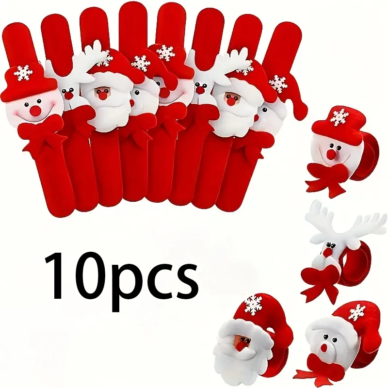 

Рождественские хлопающие браслеты с Санта Клаусом, Снеговиком, оленем, медведем для детей