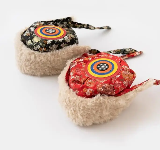 Детская фетровая шапка в китайском тибетском этническом стиле зимняя плюшевая и