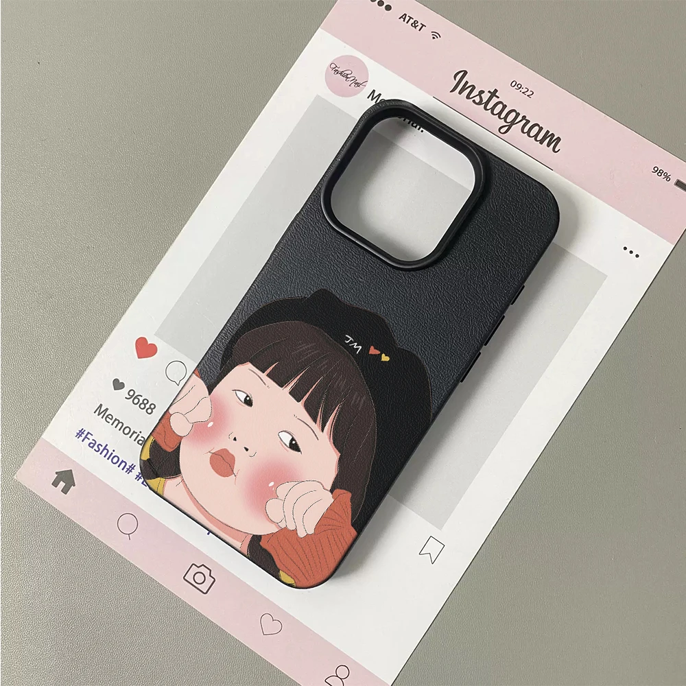 Фото Мягкий чехол для iPhone 11 12 13 14 15 16 17 Pro Max Plus Air с креативным дизайном и забавным изображением милой девушки №3