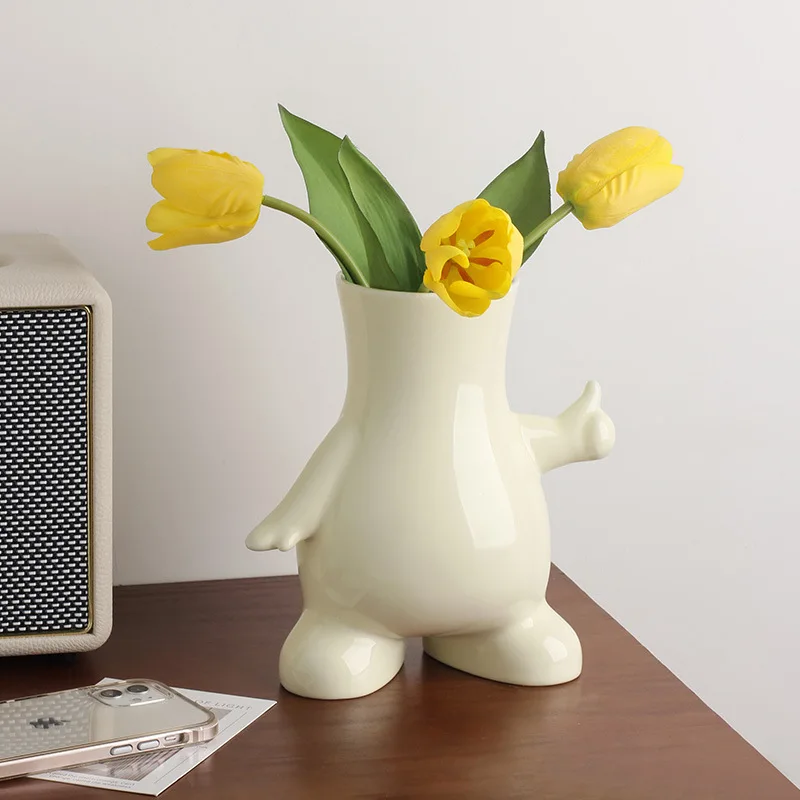 

INS Ceramic Small Vase Decoration, Living Room, Dining Table, Home Decoration Cartoon Unique Vase For Flowers Creative Vase