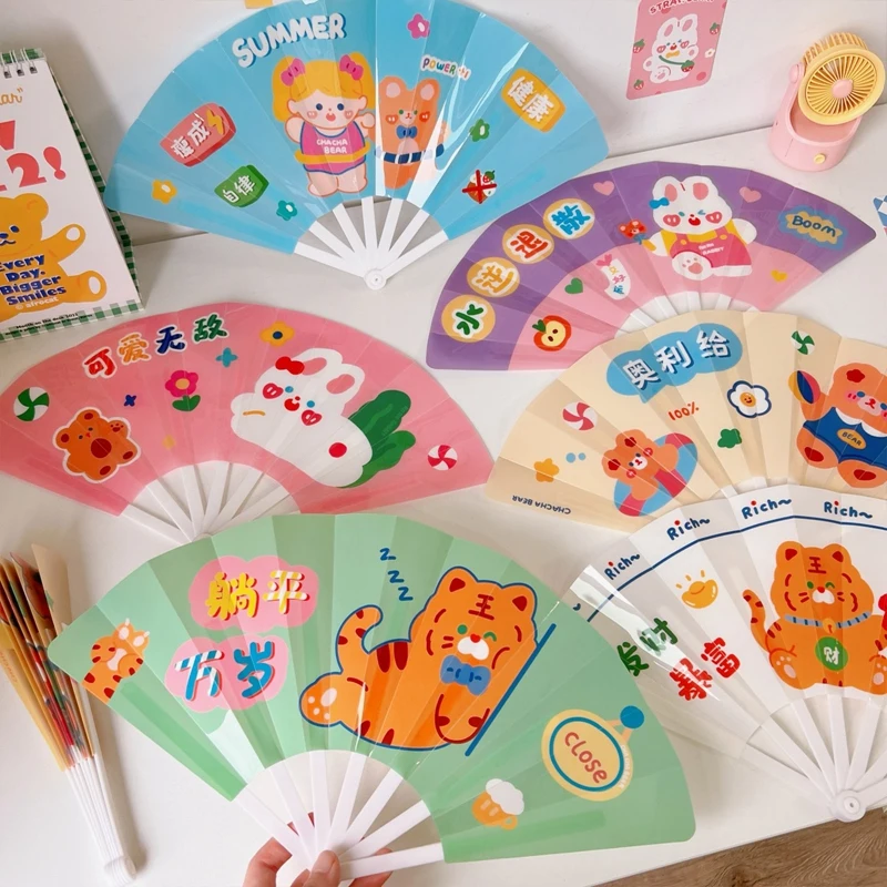 

Милый портативный пластиковый мини-вентилятор с мультяшным принтом для лета