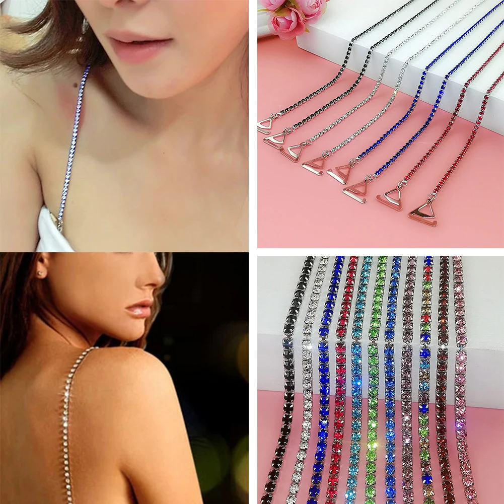 

Invisible Shoulder Straps Rhinestone Extension Straps Metal Bra Straps Underwear Straps Bra Accessories Non-Slip Straps