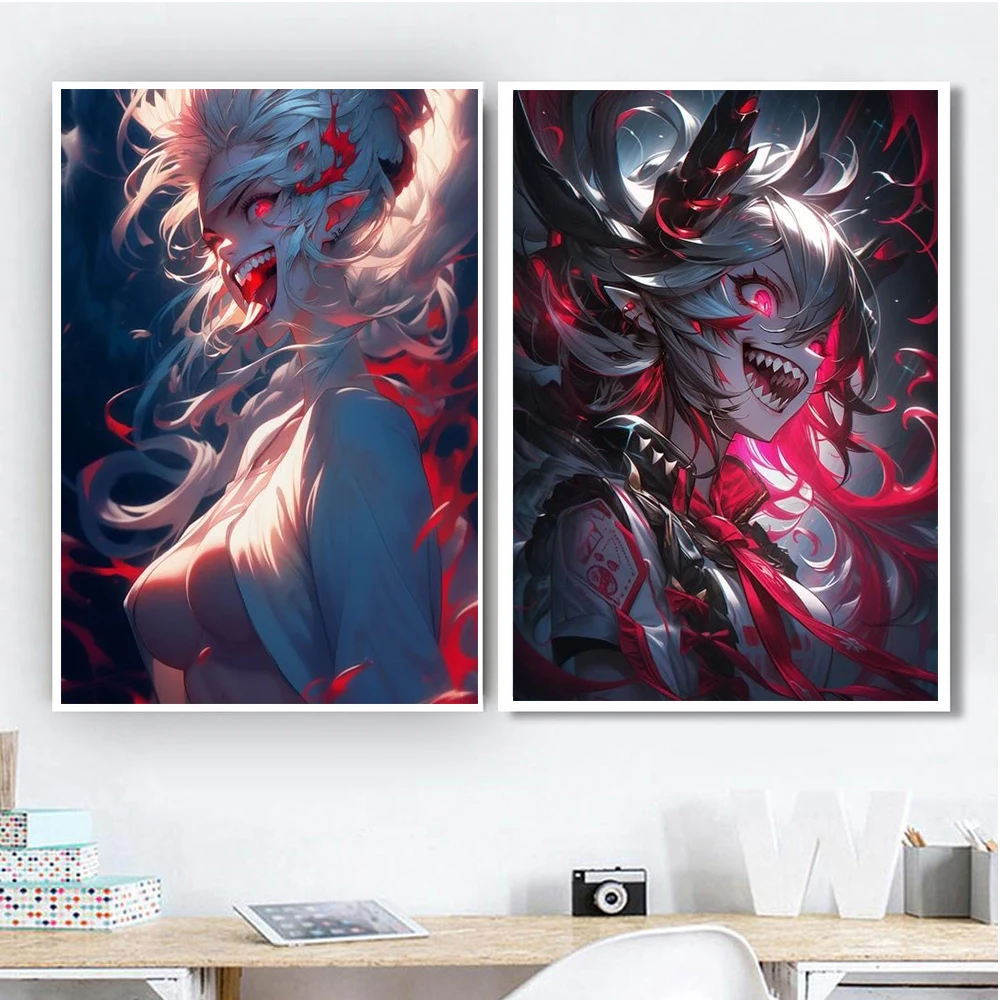 Абстрактный постер школьницы в стиле интернет-сумасшедшей печатные картины для