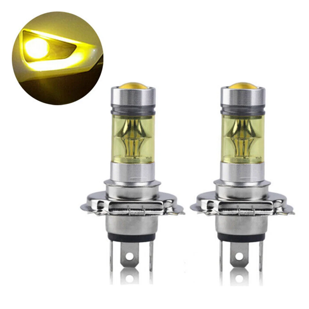 

2pcs H4 6000K Yellow 100W LED Headlight Light Fog Lamp Bulbs Fit For Toyota Cars H4 LED Light Bulbs