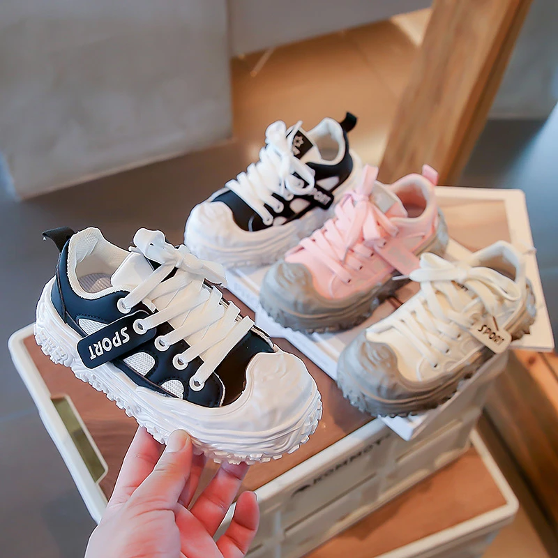 

Kids Shoes for Girls Boys School PU Leather Soft Soles Anti-skid Sneakers Autumn Children Casual Shoes
