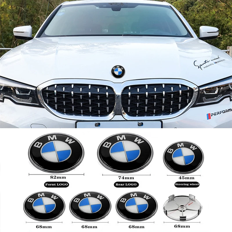 

7Pcs Car Front Badge Rear Sticker Center Caps Steering Wheel Emblem For X1 X3 X5 E53 F10 F11 F20 F01 F30 E39 E60 E46 E87 E90