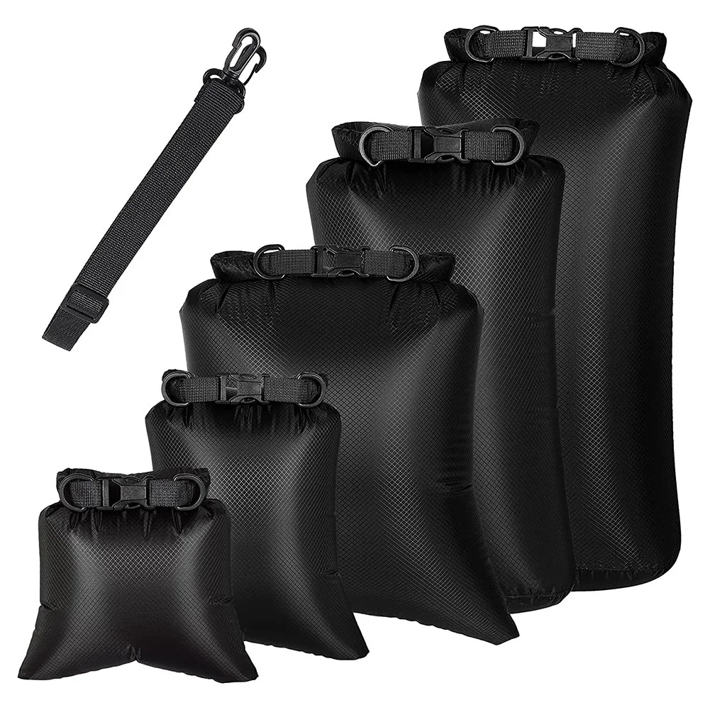 

6Pcs Waterproof Dry Bag Set for Kayaking Boating,Drybag Outdoor Storage Bags for Canoeing Camping Swimming Hiking,Black