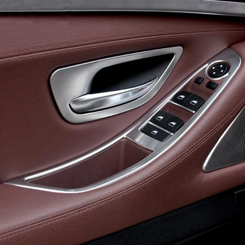 

4pcs Car Styling For BMW 5 Series F10 F18 Interior Door Window Switch Button Cover Trim modified door button trim Accessories