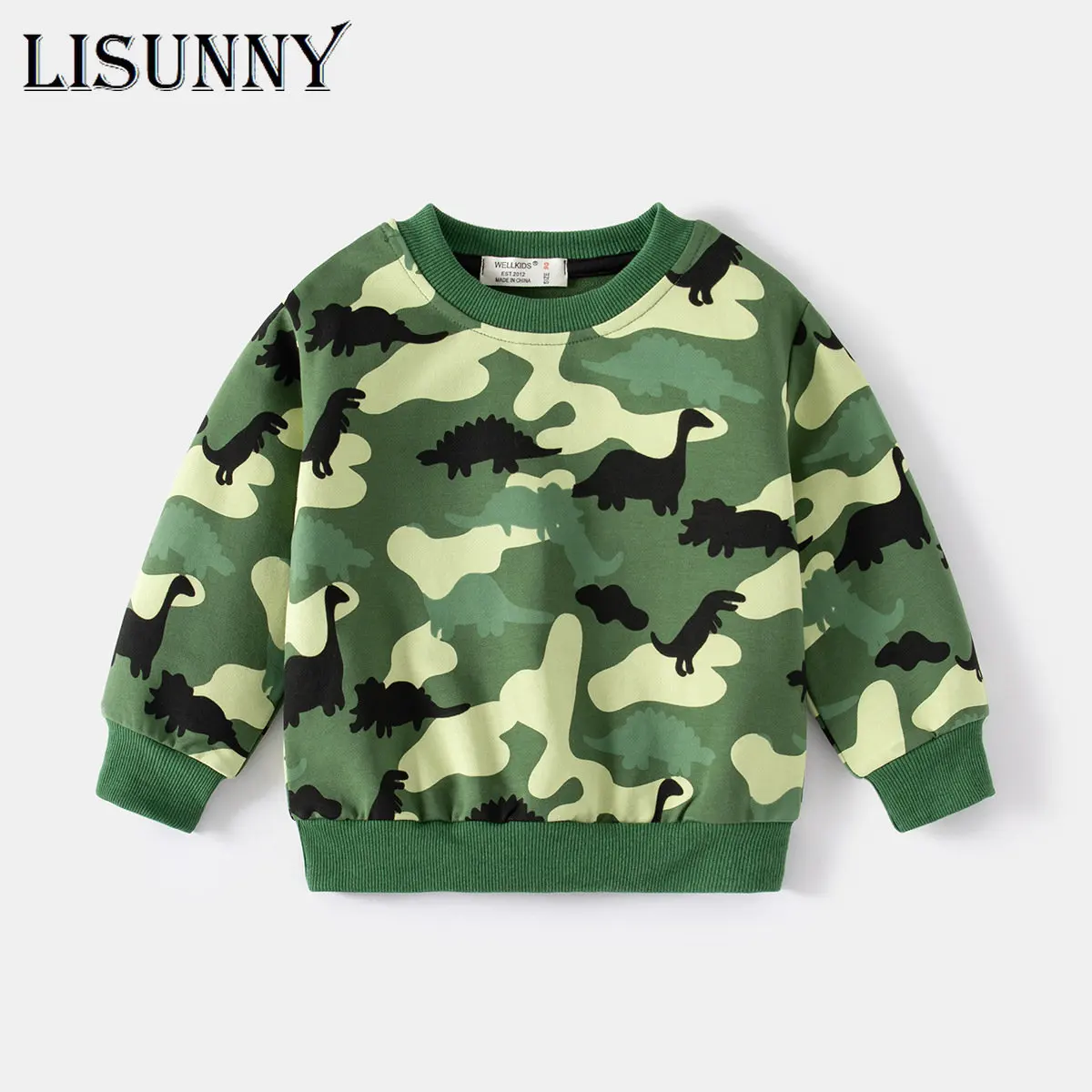 

2023 Spring Autumn Children Hoodies Sweatshirts Kids Pullover Boys Coat Camouflage Cartoon Dinosaur Baby Outwear Tops 1T-7T