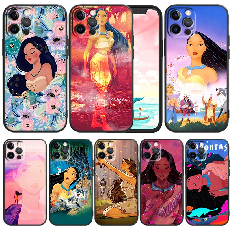 

Disney Pocahontas Phone Case For iPhone 14 13 12 Mini 11 XS Pro Max X XR 8 7 6 Plus 5 SE 2020 Black Funda TPU Cover