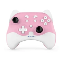 oeny wireless bluetooth gamepad pc cartoon pink kitty 6 axis gyroscop auto turbo wake up controller for nintendo switch for girl