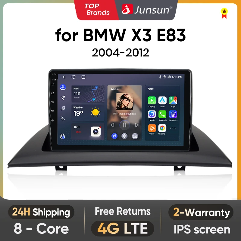 Junsun V1 Pro 8G + 256G для BMW X3 E83 2003 - 2011 автомобильное радио видеопроигрыватели CarPlay Android