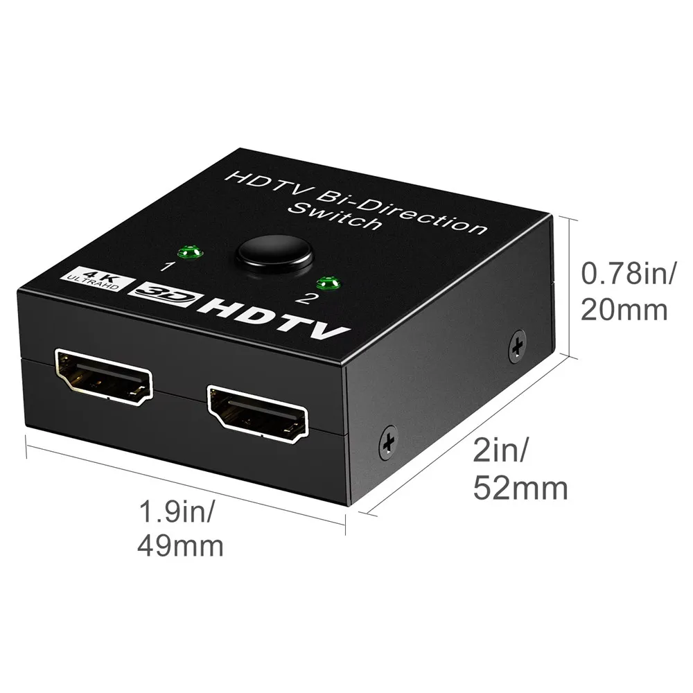 Фото MZX Двунаправленный HDMI-коммутатор 1x2 2x1 4K, KVM-сплиттер, адаптер-конвертер для монитора, ноутбука, ПК, аксессуары №5