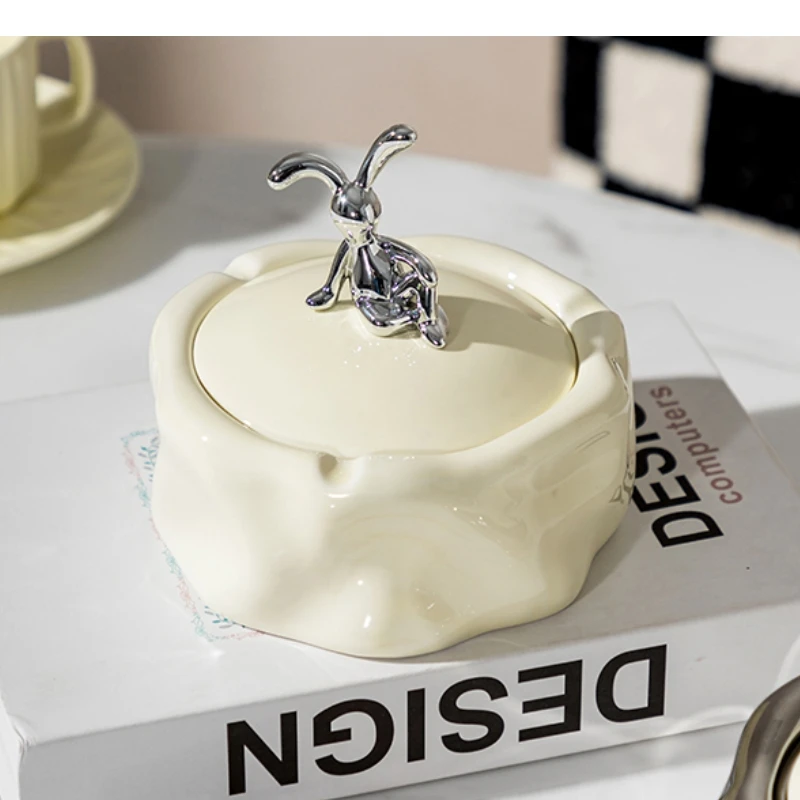 Роскошная пепельница с кроликом украшение для гостиной анти-летая пепель