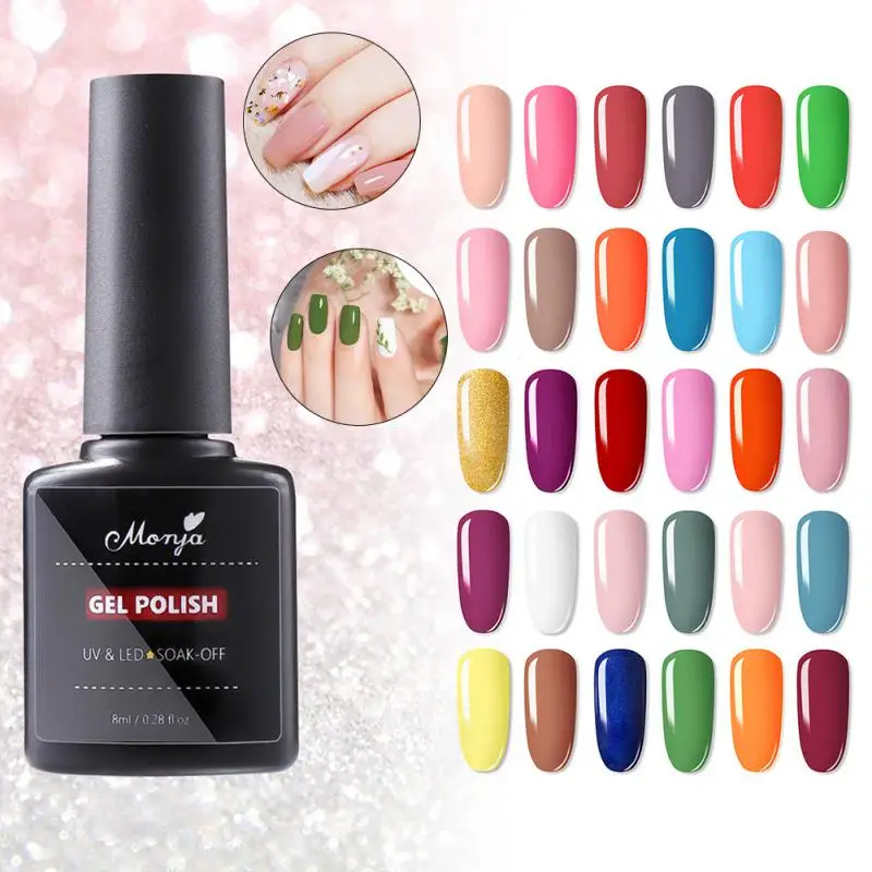 

Однотонные разноцветные полуперманентные гели для ногтей, 14 цветов