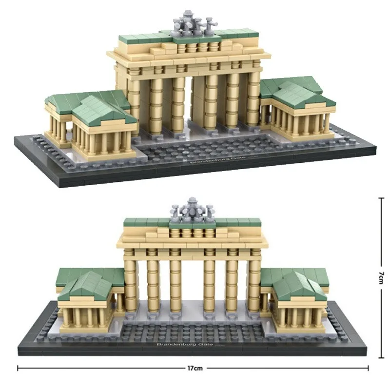 Фото Миниатюрная 3D-модель Берлинских Ворот Бранеберг (Германия) от Loz World Famous Architecture, конструктор для самостоятельной сборки, игрушки для детей №2