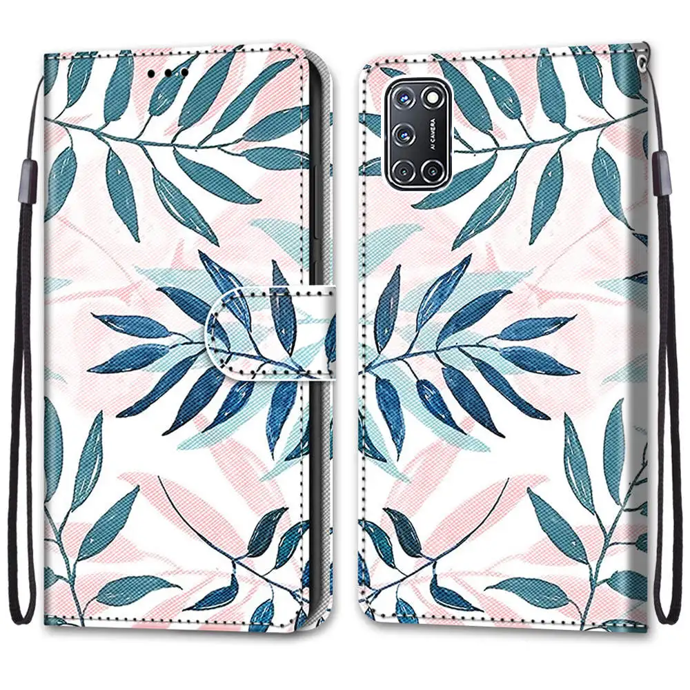 Чехол для телефона Flower Phone Case Card Slot Wallet Flip Cover для OPPO A15 A16 A52 A57 A72 A77 A92 A53 A53S Find X5 Pro Realme 9 Plus 9i.